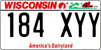 WI license plate 184XYY