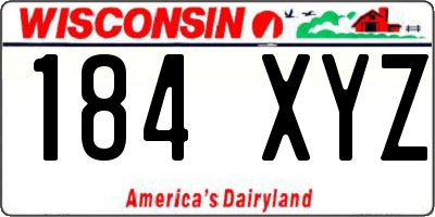 WI license plate 184XYZ