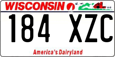 WI license plate 184XZC