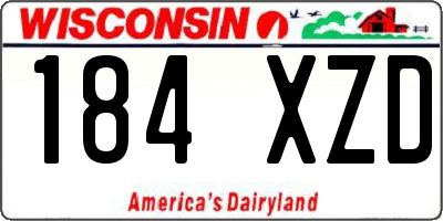 WI license plate 184XZD