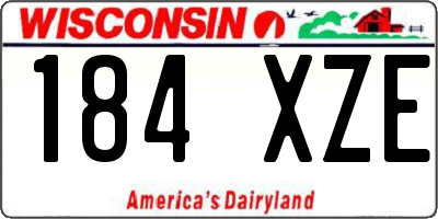 WI license plate 184XZE