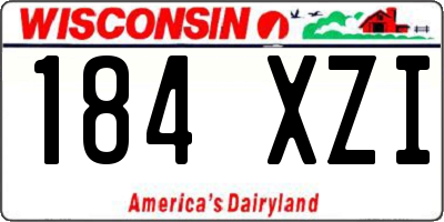 WI license plate 184XZI