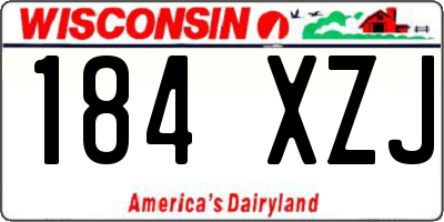 WI license plate 184XZJ