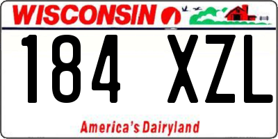 WI license plate 184XZL