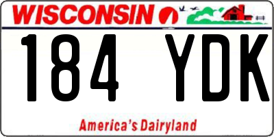 WI license plate 184YDK