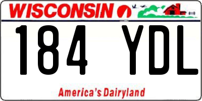 WI license plate 184YDL