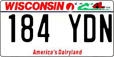 WI license plate 184YDN