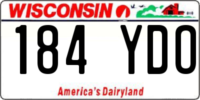 WI license plate 184YDO