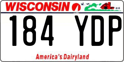 WI license plate 184YDP