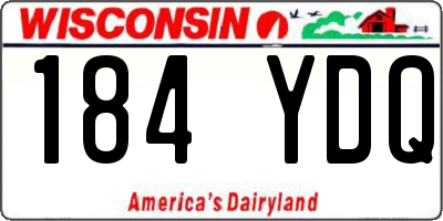 WI license plate 184YDQ