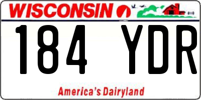 WI license plate 184YDR