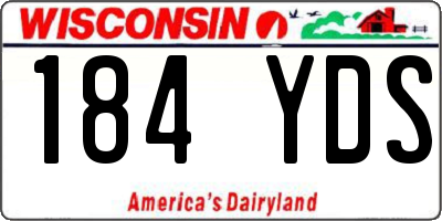 WI license plate 184YDS