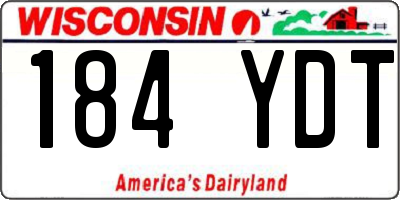 WI license plate 184YDT