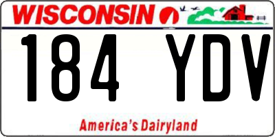 WI license plate 184YDV