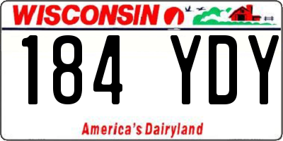 WI license plate 184YDY