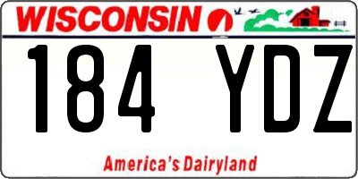 WI license plate 184YDZ