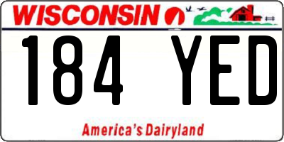WI license plate 184YED