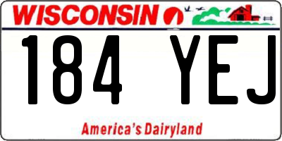 WI license plate 184YEJ