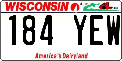 WI license plate 184YEW