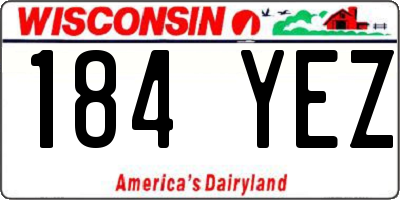 WI license plate 184YEZ