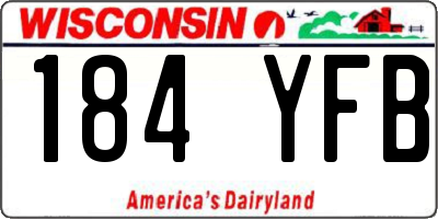 WI license plate 184YFB
