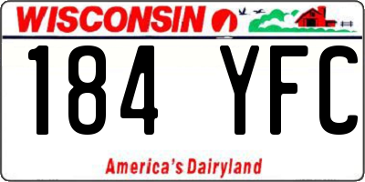 WI license plate 184YFC