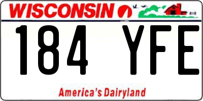 WI license plate 184YFE