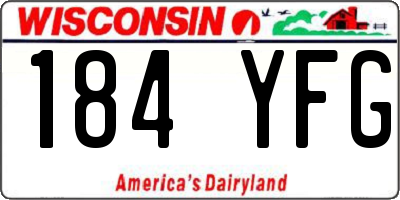 WI license plate 184YFG
