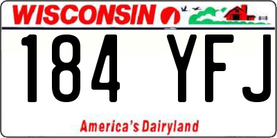 WI license plate 184YFJ
