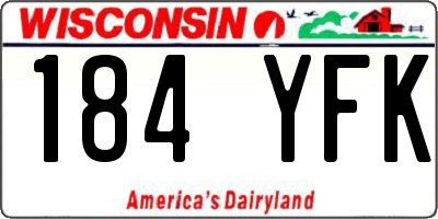 WI license plate 184YFK