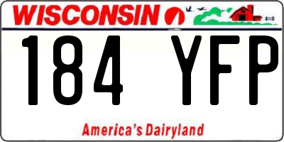 WI license plate 184YFP