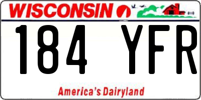 WI license plate 184YFR