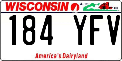 WI license plate 184YFV
