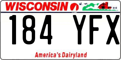 WI license plate 184YFX