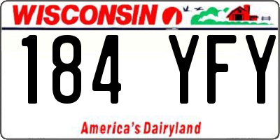 WI license plate 184YFY
