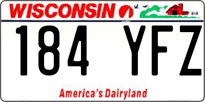 WI license plate 184YFZ