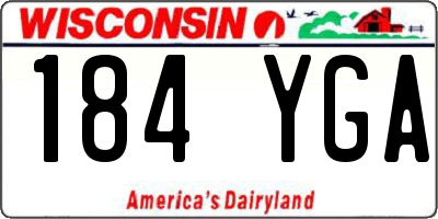 WI license plate 184YGA