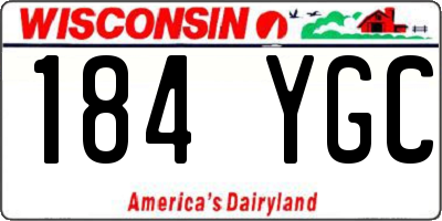 WI license plate 184YGC