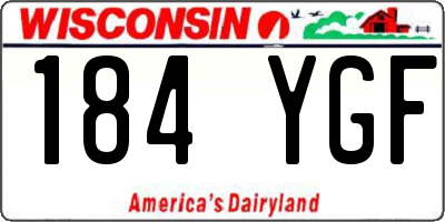 WI license plate 184YGF