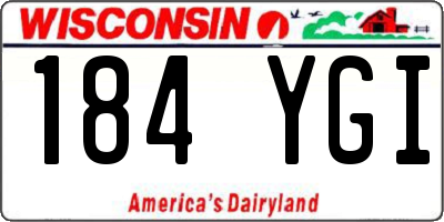 WI license plate 184YGI