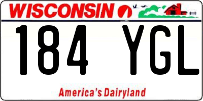 WI license plate 184YGL