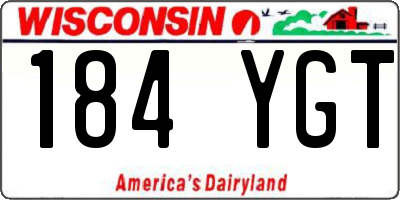 WI license plate 184YGT