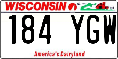 WI license plate 184YGW