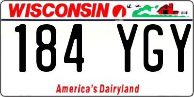 WI license plate 184YGY