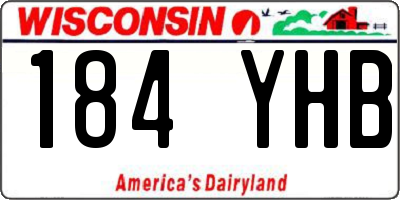 WI license plate 184YHB