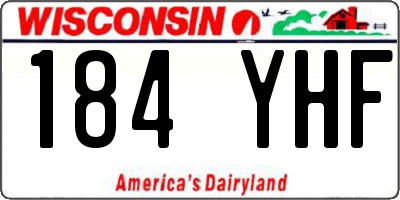 WI license plate 184YHF