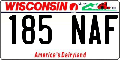 WI license plate 185NAF