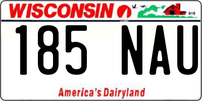 WI license plate 185NAU