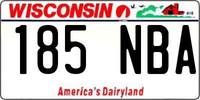 WI license plate 185NBA