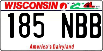 WI license plate 185NBB